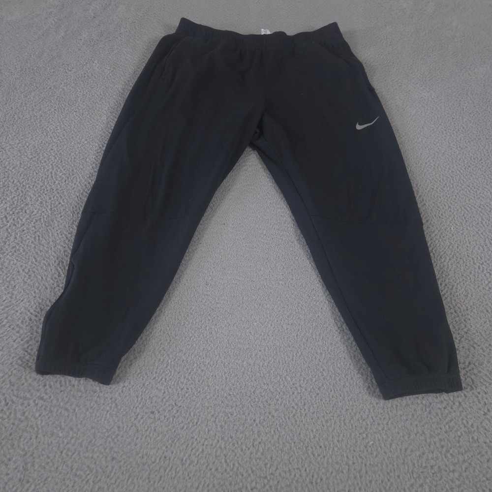Nike Pants Mens XL Black Therma Essential Running Tapered Leg Reflective Swoosh